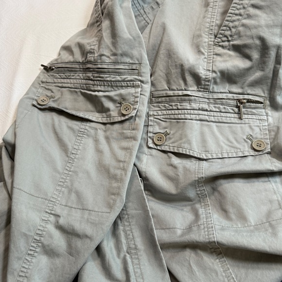 Talbots Signature Women Khaki Cargo Capri Pants Size 12 Zip Pockets - Picture 6 of 10